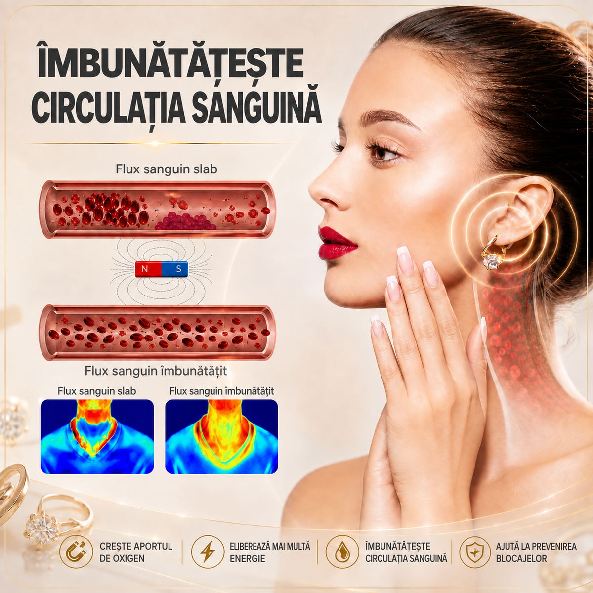 😽😊（ULTIMA ZI DE REDUCERI – 80% REDUCERE🔥) 𝐕𝐞𝐥𝐦𝐢𝐫𝐚® 𝑳𝒚𝒎𝒑𝒉𝒗𝒊𝒕𝒚 Cercei cu germaniu pentru magnetoterapie